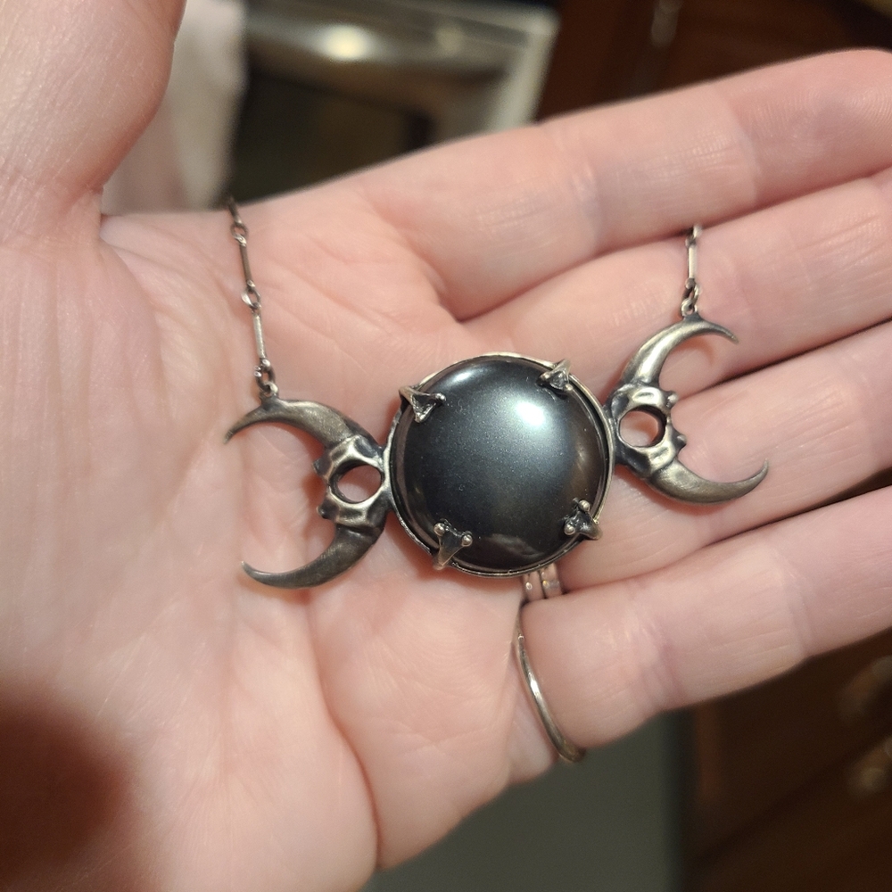 Bloodmilk Large High Priestess Necklace In Hematite *Limited Edition*